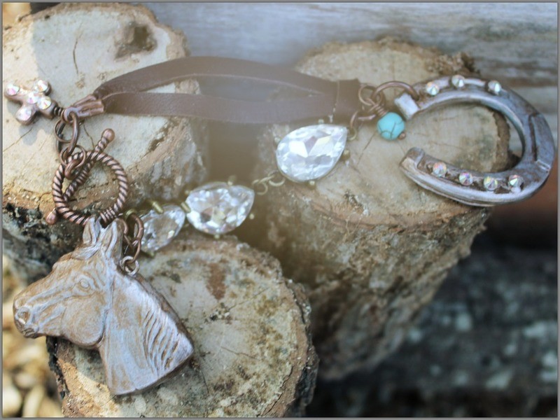 Bracelet - "Horses, Horseshoes and Crystals"