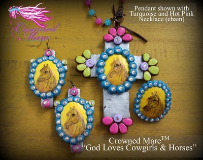 God Loves Cowgirls & Horses - FULL SET (Pendant, Earrings and Ring)