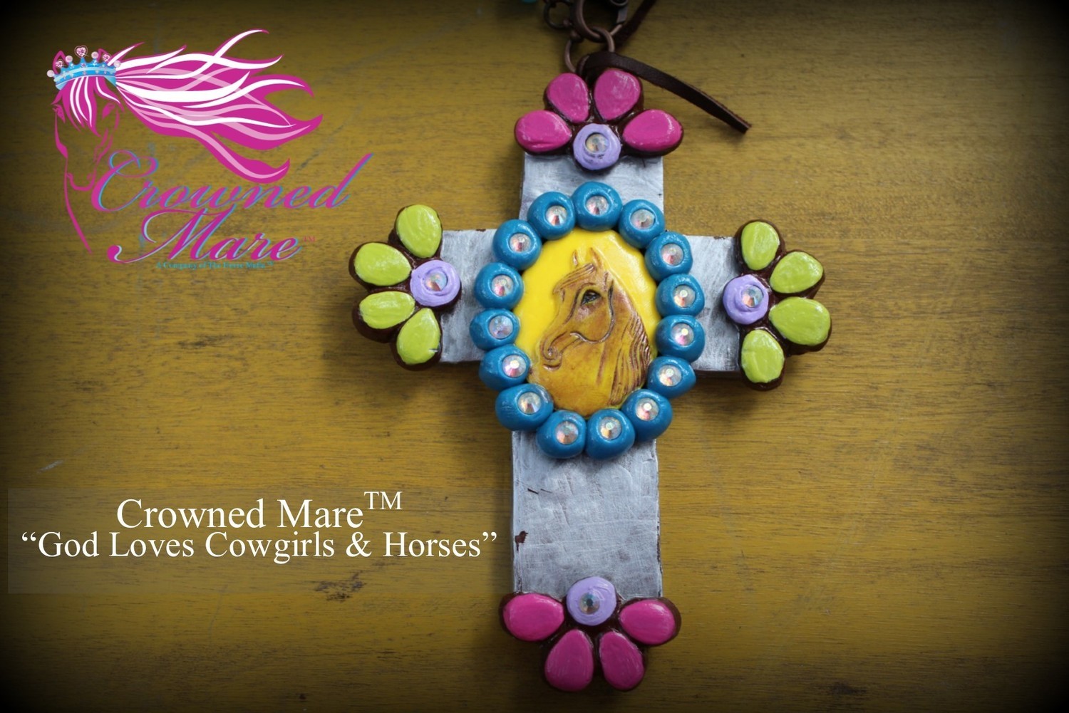 God Loves Cowgirls & Horses - PENDANT