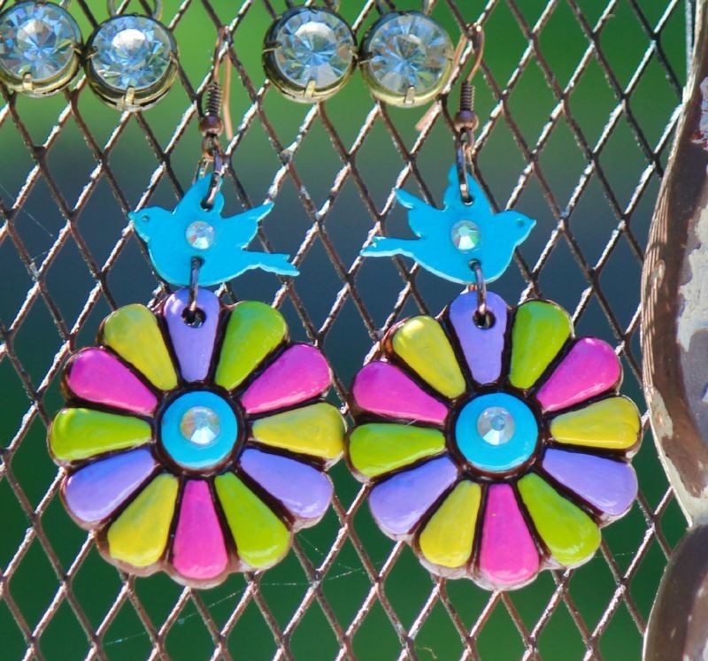 Bohemian Rhapsody - Peace Dove Wood and Clay Earrings - Proudly made in Alabama.