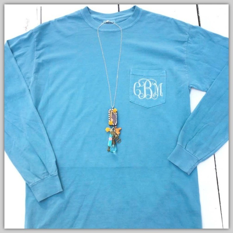 Custom Monogram Long Sleeve Pocket Tee