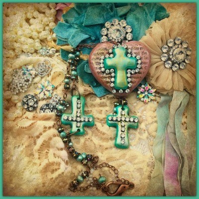 "The Lord's Prayer In My Heart" Clay Heart Artisan Necklace