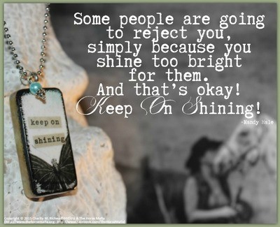 Inspirational Altered Domino - Inspirational Altered Domino - "keep on shining"