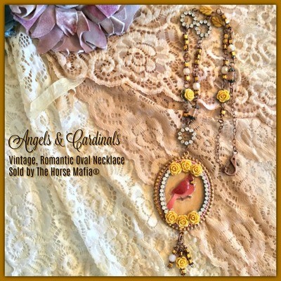 Angels & Cardinals Vintage, Romantic Oval Necklace