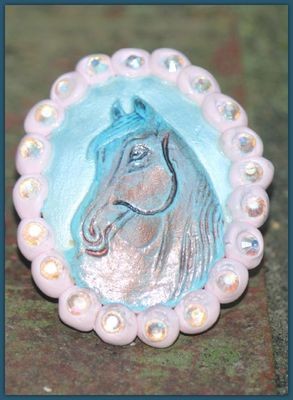 This Cowgirl's Faith - Horse Head Clay Ring in Stunning Colors - Proudly Made in Alabama.
