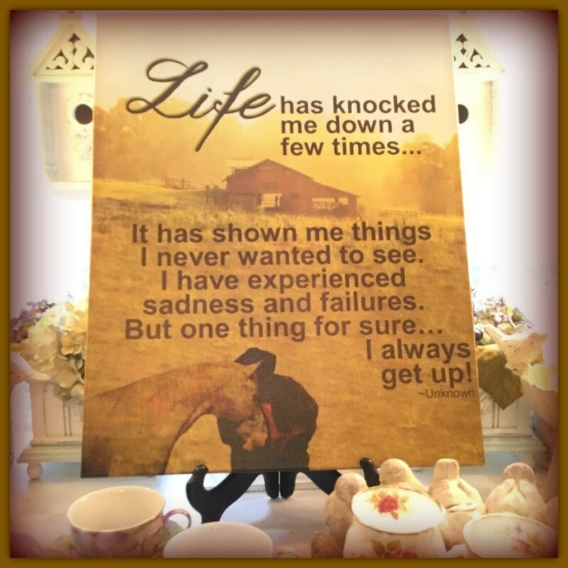 16" x 20" Wrapped Canvas of "Life Has Knocked Me Down..."