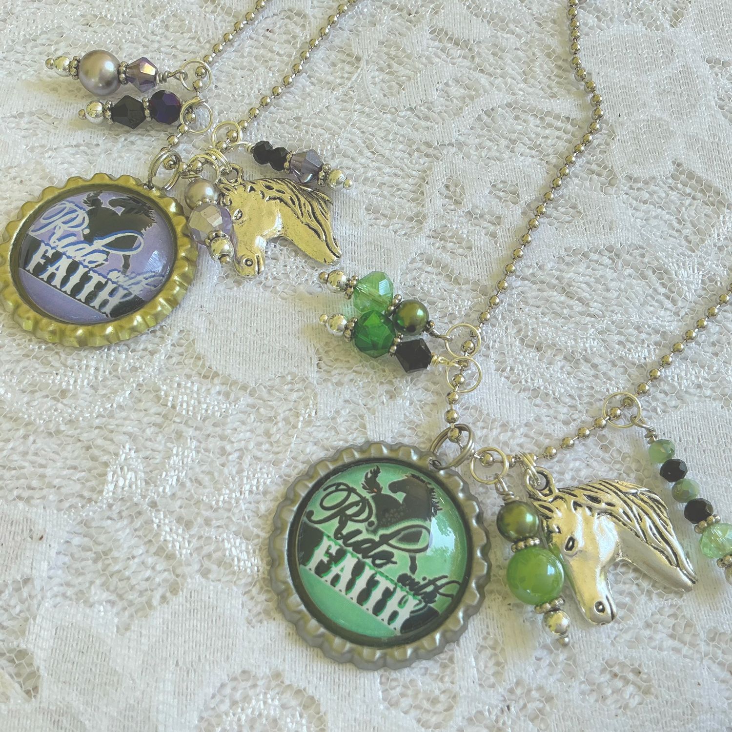 Inspirational Ride with FAITH bottlecap necklace