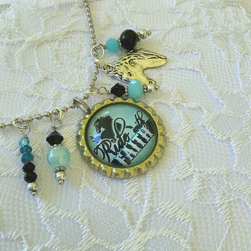 Inspirational Ride with FAITH bottlecap necklace