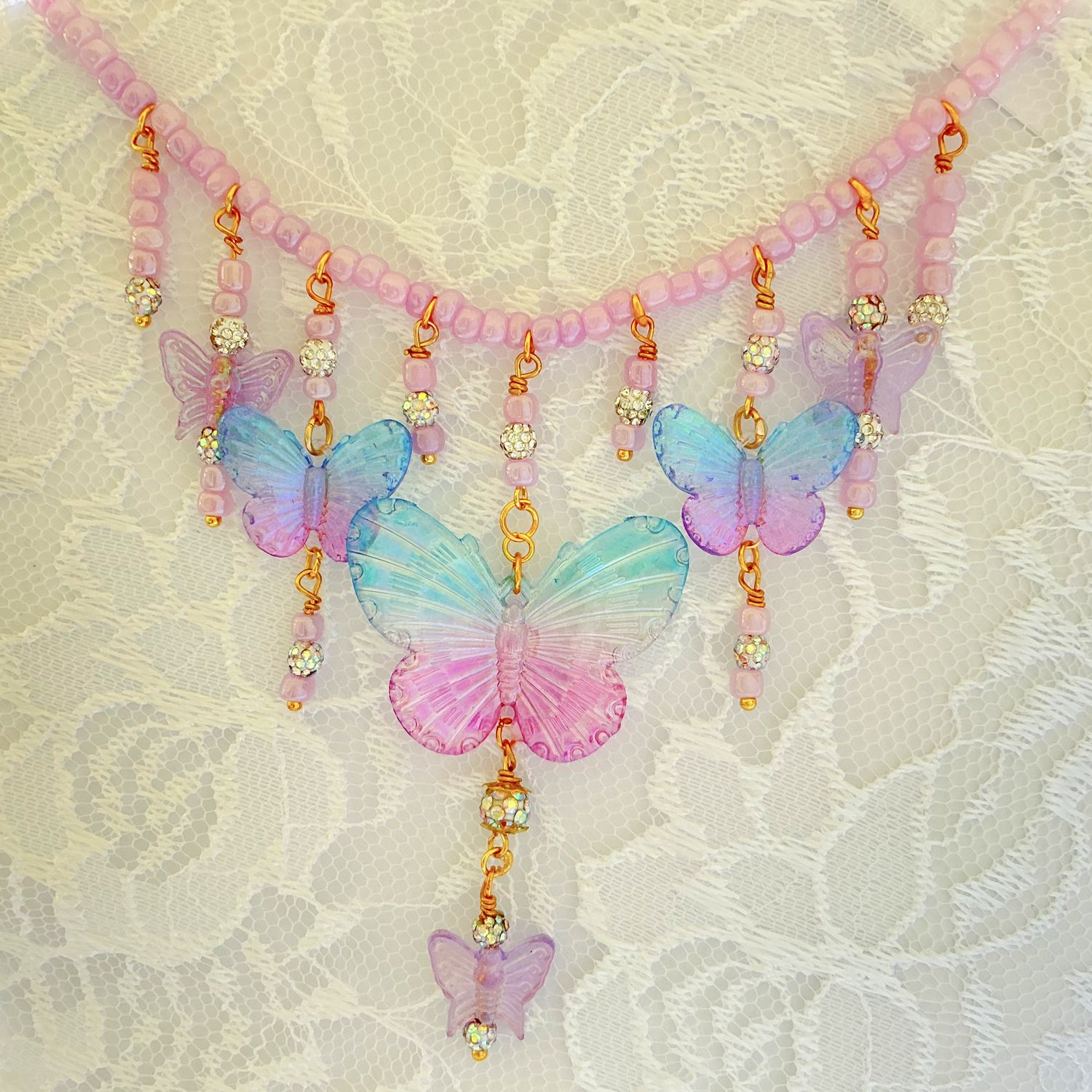 Butterfly Beauty Necklace-Costume Jewelry Fashion Accessory