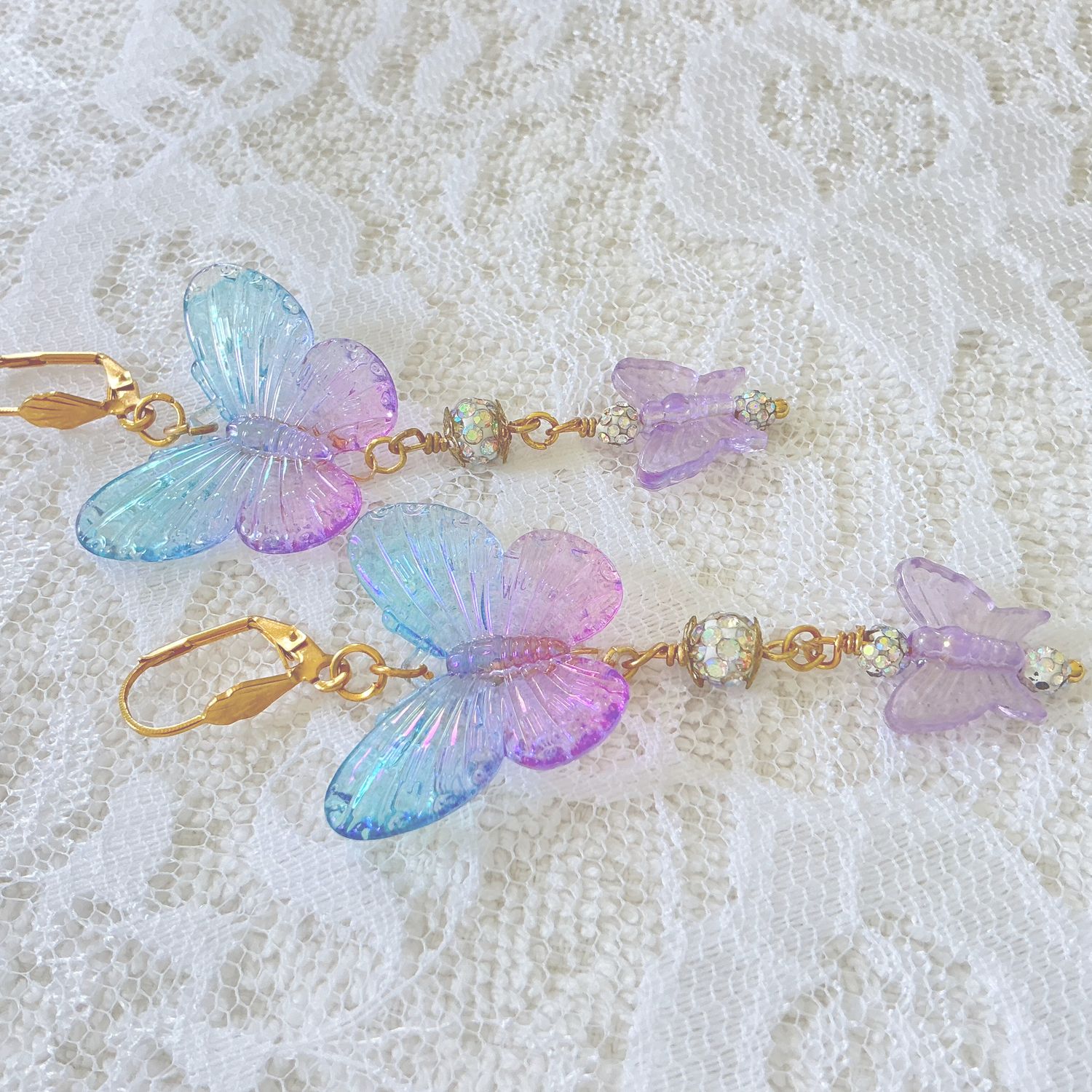 Butterfly Beauty Lever Back Earrings-Costume Jewelry Fashion Accessory