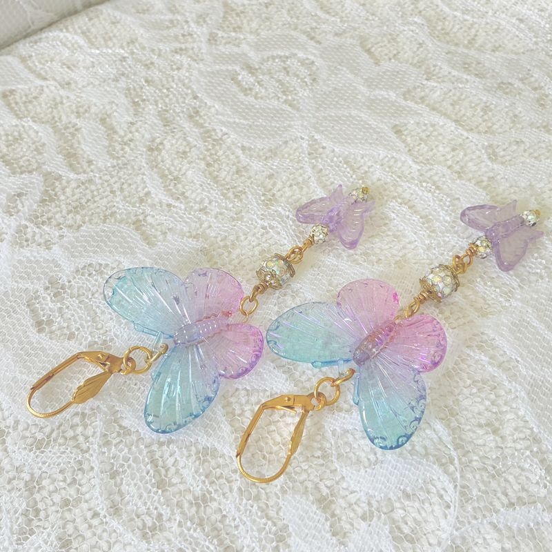 Butterfly Beauty Lever Back Earrings-Costume Jewelry Fashion Accessory