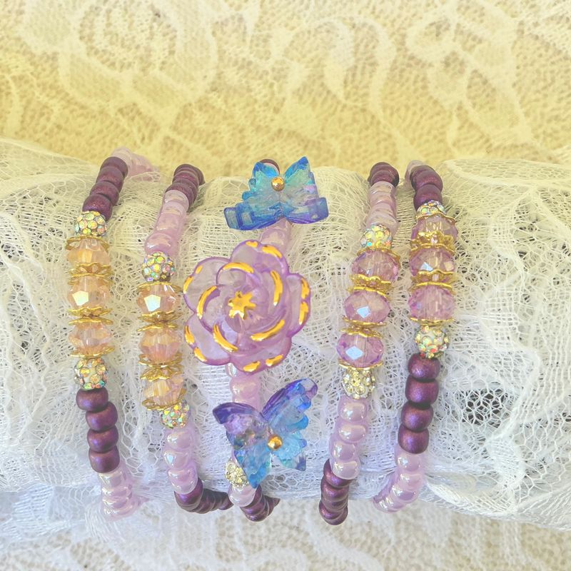 Butterflies in Flight 5-Piece Stretch Bracelet Set
