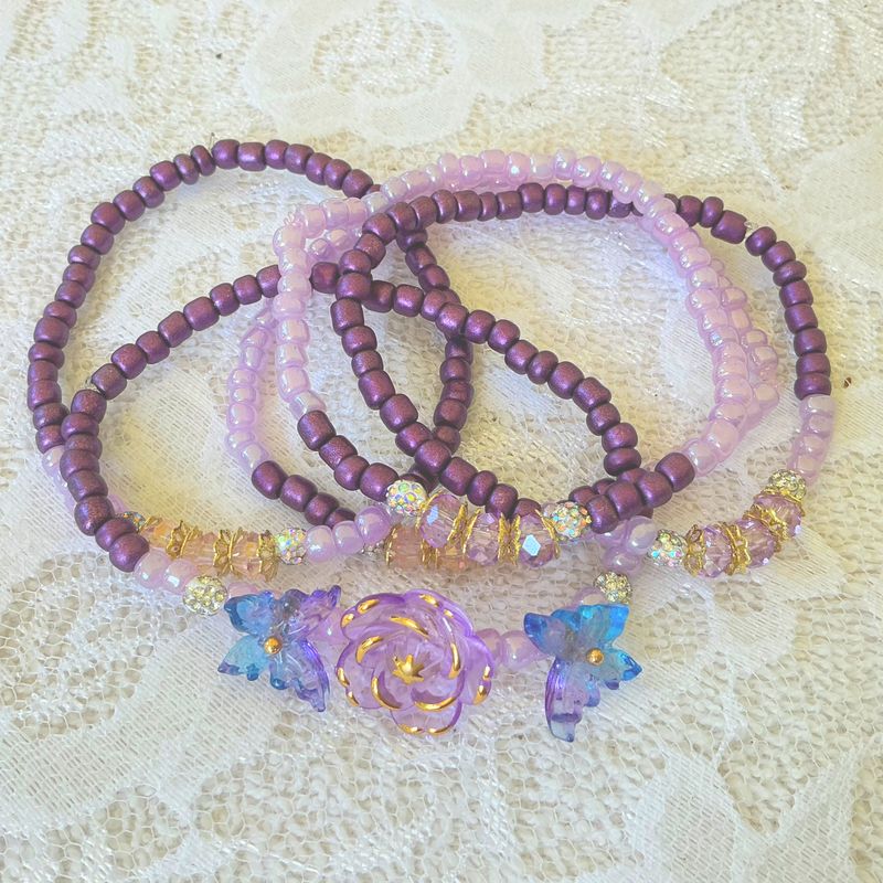 Butterflies in Flight 5-Piece Stretch Bracelet Set