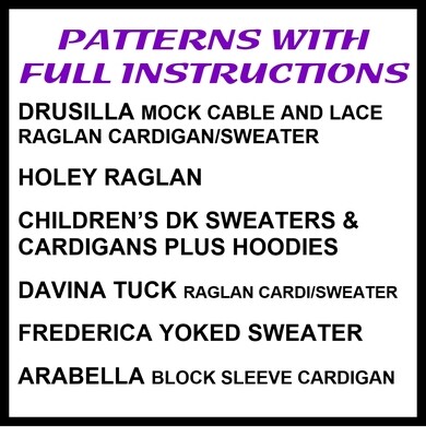 Machine Knitting patterns with full instructions PDF