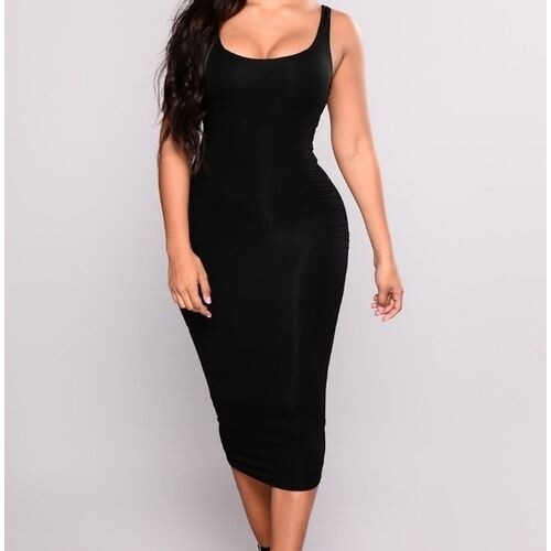 Fancy Finery Alisa Sleeveless Bodycon/ Pencil Dress - Black