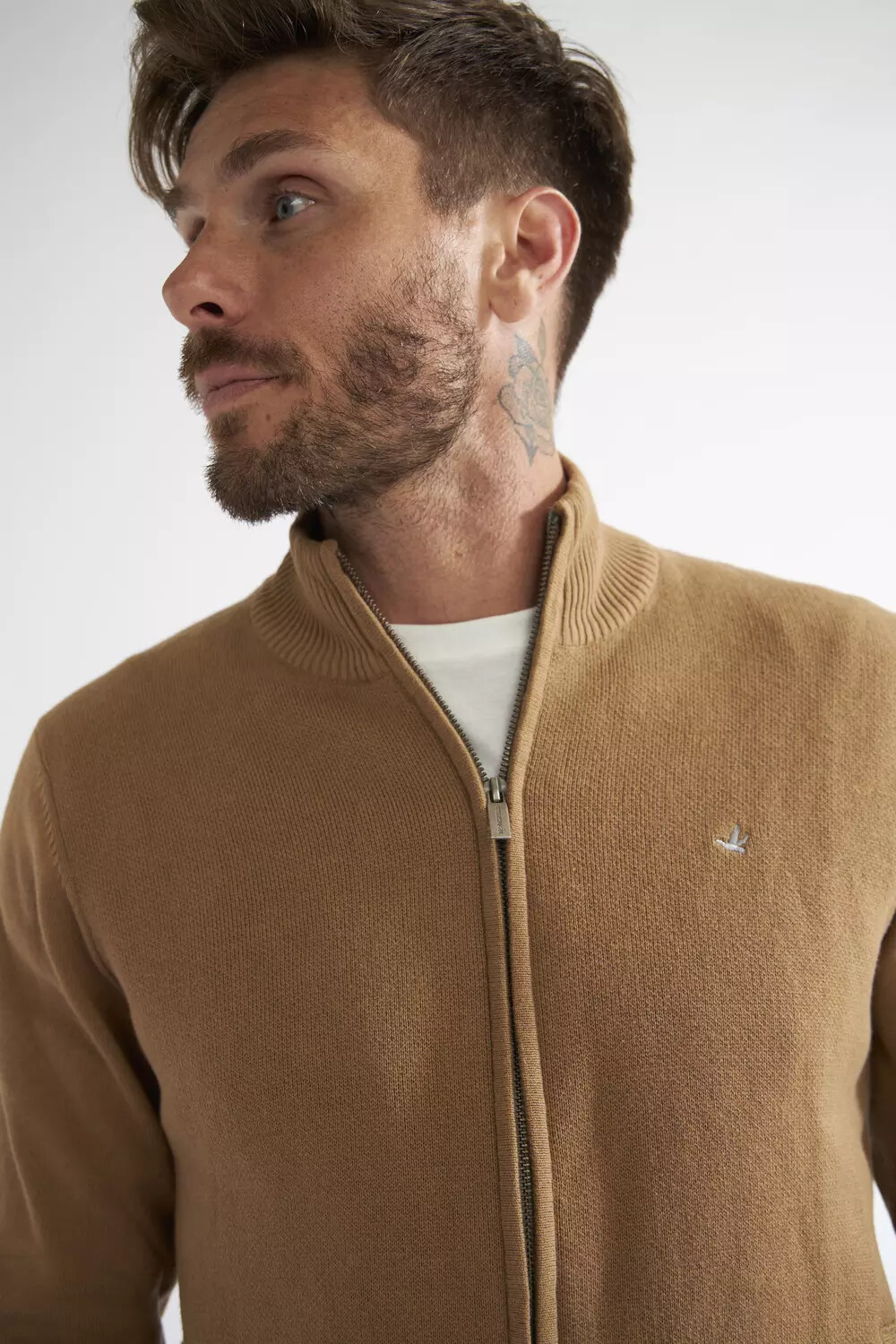 Campera Brooksfield Tejida Algodón Boyce, Color: Camel