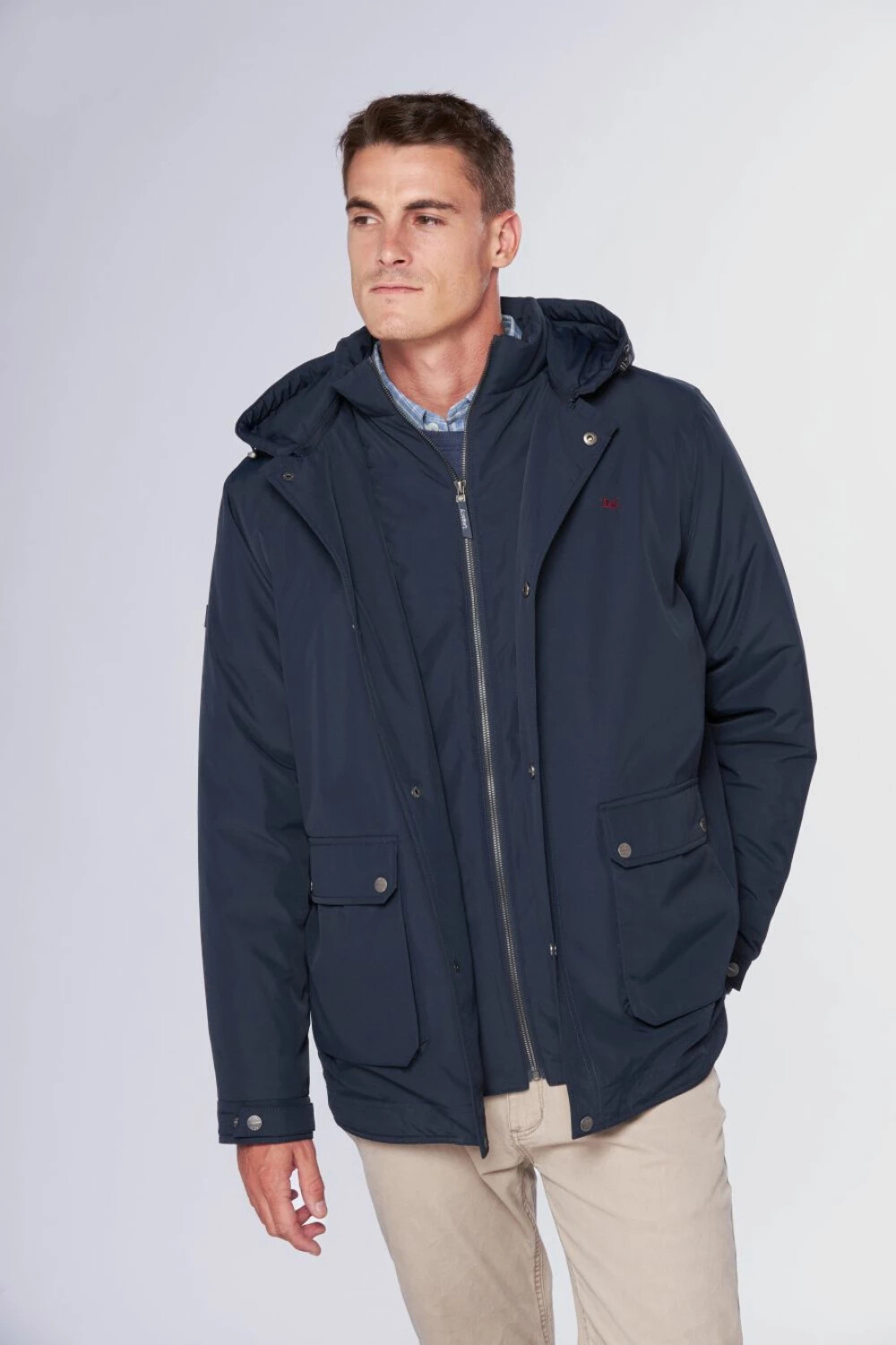 Campera Legacy de Abrigo Capucha fija, Color: Azul