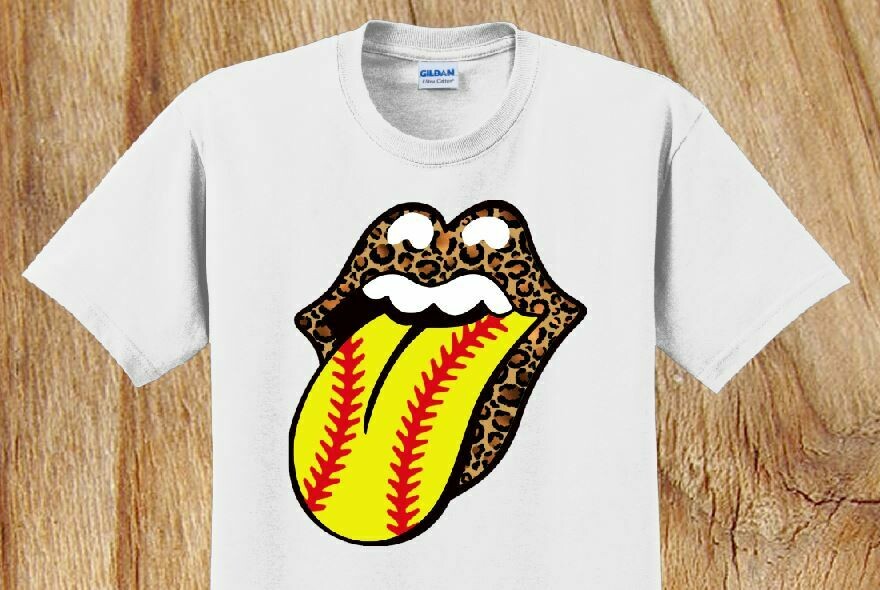 softball tongue shirt