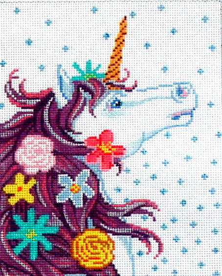Unicorn with Flowers   (Handpainted by Alice Peterson)