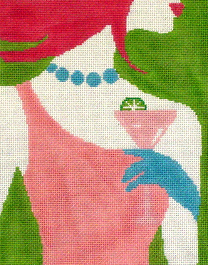 Cosmo Girl    (hand painted needlepoint canvas from Voila)