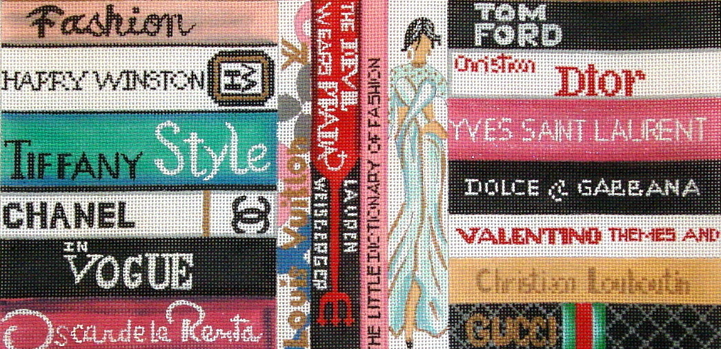 Fashion Books     (hand painted needlepoint canvas from Alice Peterson)