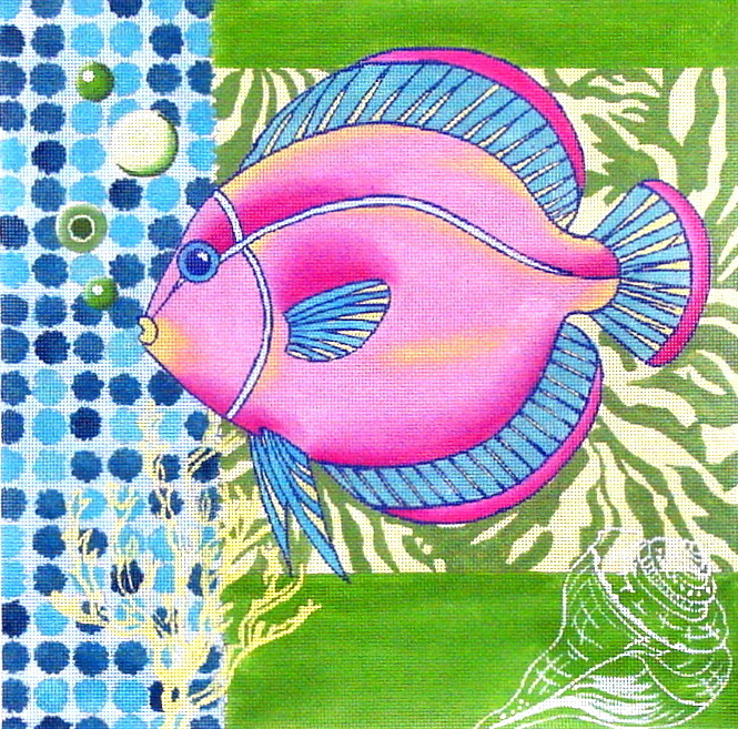 Fantasy Reef III        handpainted needlepoint canvas from All About Stitching