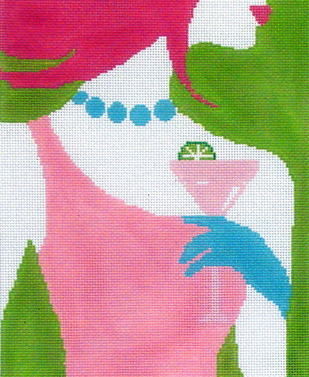 Cosmo Girl         hand painted needlepoint canvas from Voila