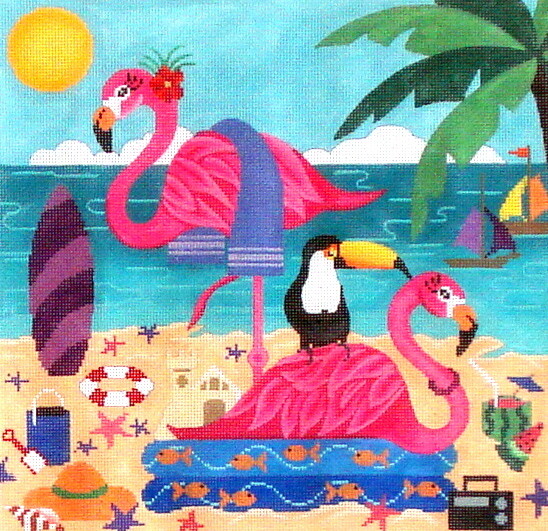 Hot Fun in the Summertime hand painted from JP Needlepoint*Product may take longer than usual to arrive*