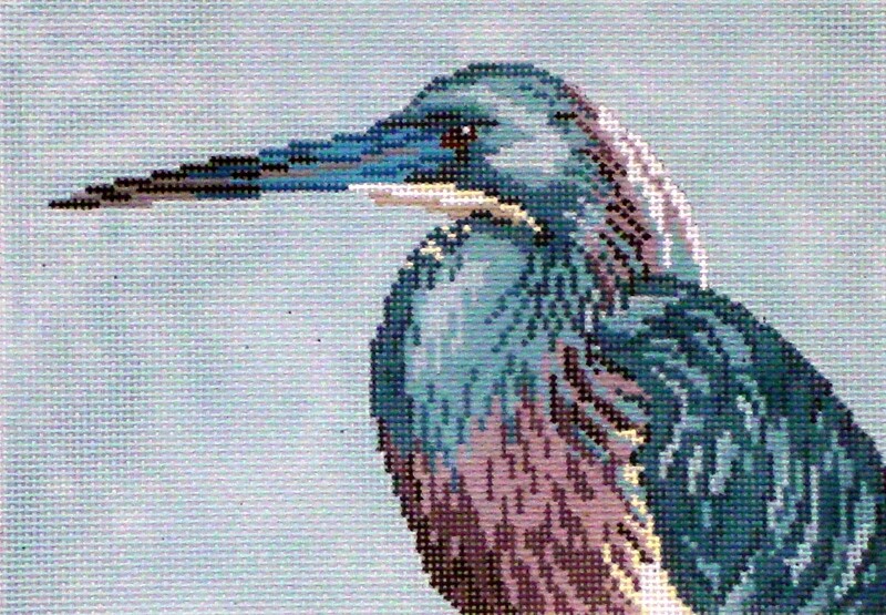 Tri-Color Heron  (Handpainted by Needle Crossing)