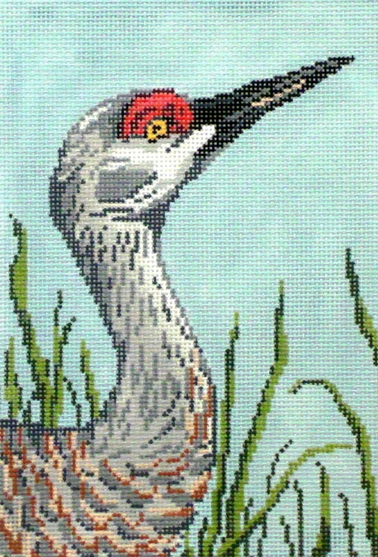 Sandhill Crane   (Handpainted by Needle Crossing)