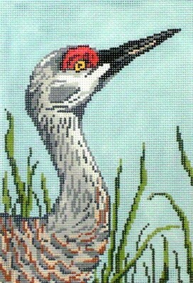 Sand hill Crane (hand painted from Needle Crossing)*Product may take longer than usual to arrive*