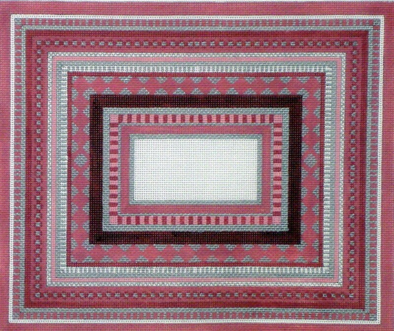 Geometric Mauve Tallis  (Handpainted by Julia's Needleworks)