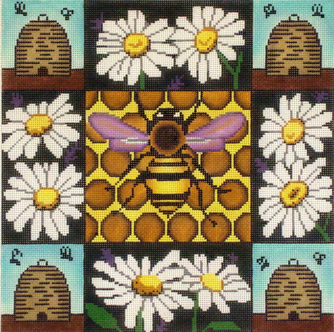 Honey Bee and Daisies     hand painted from The Collection