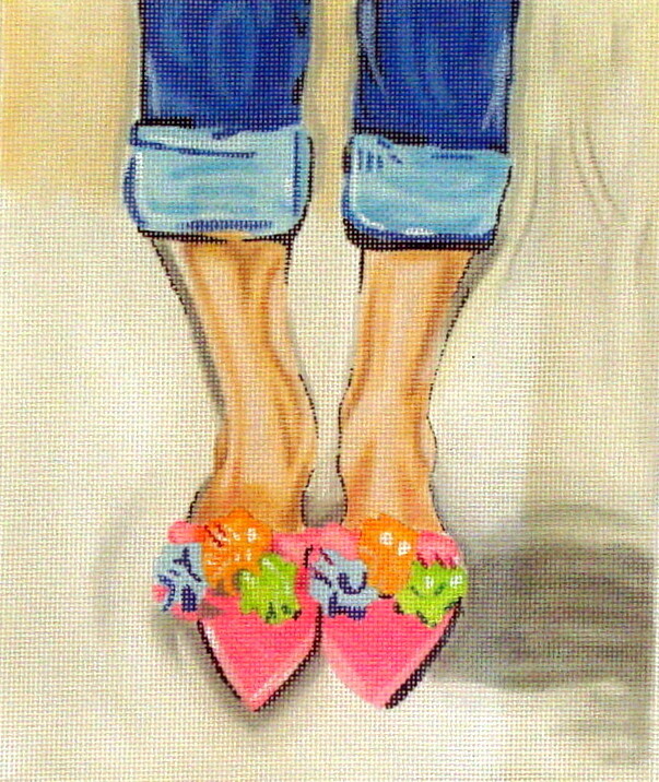Pom Pom Shoes   (Handpainted by Kate Dickerson)