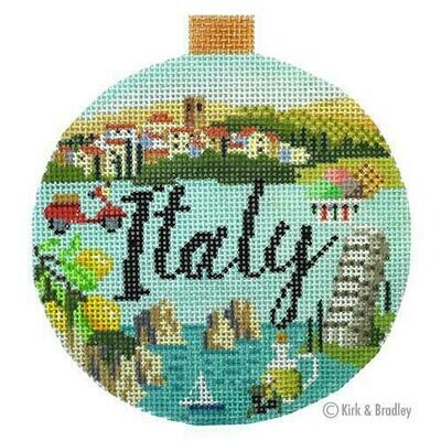 Italy Travel Round       (stitch painted from Kirk and Bradley)*Product may take longer than usual to arrive*