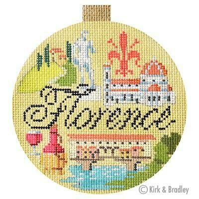 Florence Travel Round       (stitch painted from Kirk and Bradley)*Product may take longer than usual to arrive*