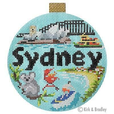 Sydney Travel Round (stitch painted from Kirk and Bradley)*Product may take longer than usual to arrive*