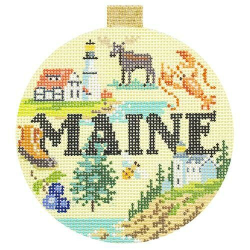 Maine Travel Round (stitch painted from Kirk and Brad)*Product may take longer than usual to arrive*