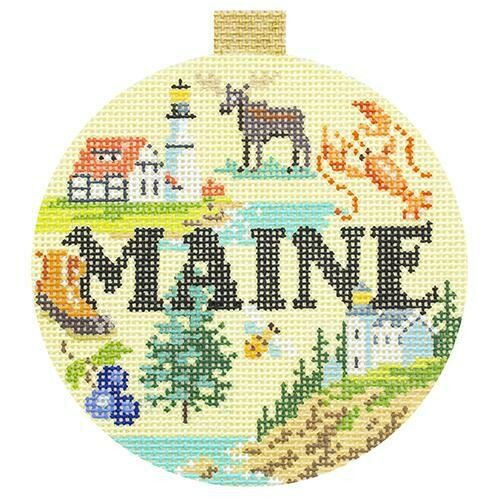 Maine Travel Round    (Handpainted by Kirk and Bradley)