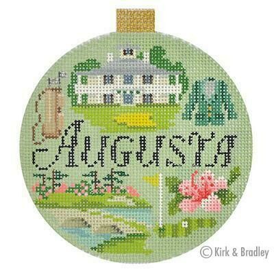 Augusta Travel Round Ornament  (Handpainted by Kirk and Bradley)