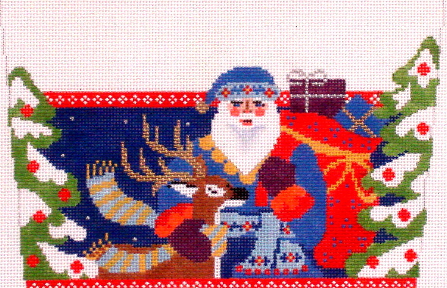 Jacobean Santa with Deer Cuff (Handpainted by PLD Designs)