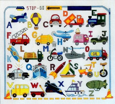 Transportation Alphabet     (handpainted from Alice Peterson)