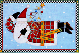 Joyous Tidings Santa Pillow (handpainted from Melissa Shirley)*Product may take longer than usual to arrive*