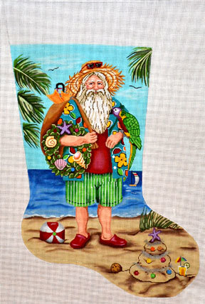 Tropical Stocking (Handpainted by Gayla Elliott Designs) Tropical Stocking (Handpainted by Gayla Elliott Designs)