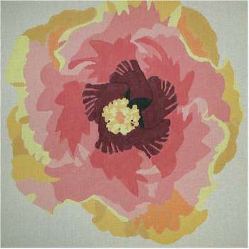 Hibiscus Rug     (handpainted by Jean Smith)