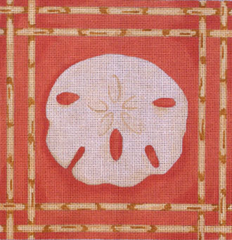 Sand Dollar / Bamboo Border (Handpainted from Associated Talent)*Product may take longer than usual to arrive*