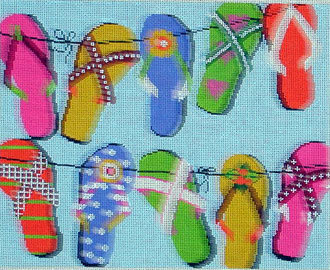 Sandals (Handpainted by Lee's Needle Arts)*Product may take longer than usual to arrive*