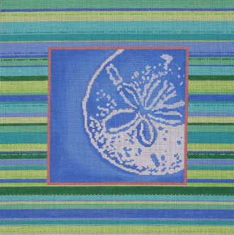 Sand Dollar Silhouette/Striped Border (hand painted from Associated Talent) Sand Dollar Silhouette/Striped Border (hand painted from Associated Talent)
