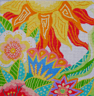 Large Tropical Garden   (handpainted by Jean Smith)