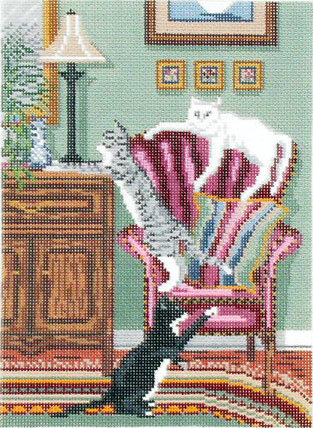 Cats at Home (Handpainted by Needle Crossings) Cats at Home (Handpainted by Needle Crossings)